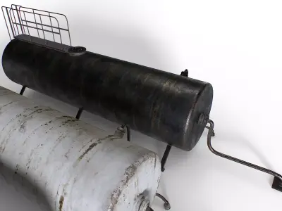 Old industrial metal tank Low-poly 3D model