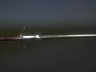PBR Witcher sword Low-poly 3D model