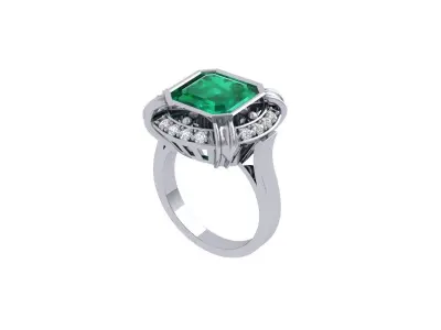  Asscher Solitair Ring 3D print model order