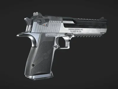 Desert Eagle Low-poly 3D model 6