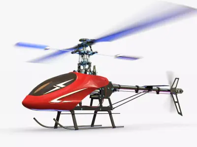 RC Helicopter 3D model Rigged