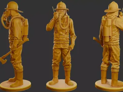 Czechoslovakian firefighter 90s 008 3D print model