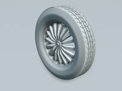 Tire with rim 3D model by surya-vardhan