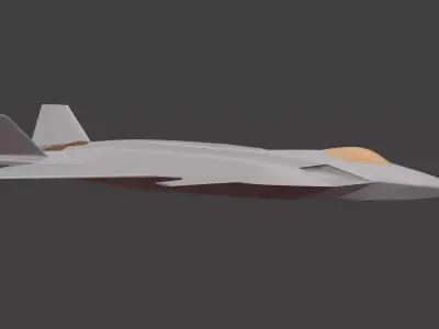 Asymmetrical stealth fighter 3D print model
