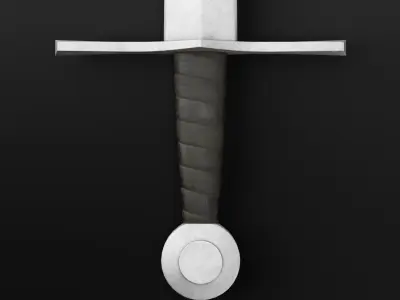 Medieval Sword 05 low poly plus old texture and sheath UE Low-poly 3D model