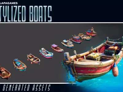 Stylized Boats  3D model