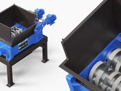  Metal Machinery ShredTech TwinShaft Shredder Blue 