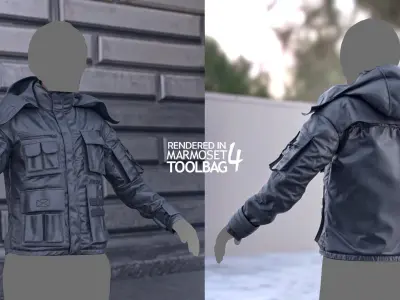 Military Jacket Low-poly 3D model