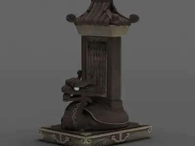 Tombstone tomb cemetery stone inscription 3D model
