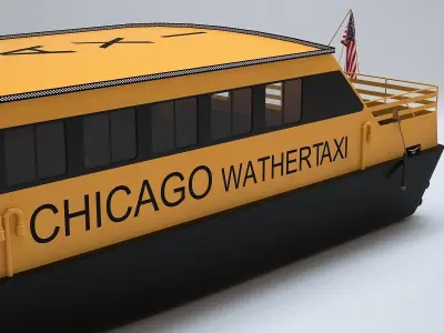 Chicago Water Taxi Boat 3D model