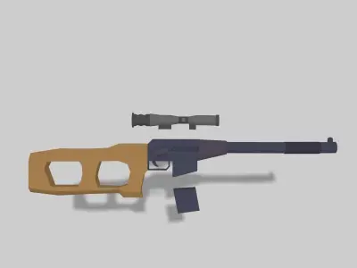 3D model rifle sniper Low-poly 3D model