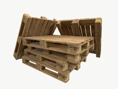 Pallet industrial type 3 sets of textures Low-poly 3D model
