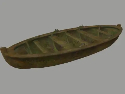 boat 1 old wooden Low-poly 3D model