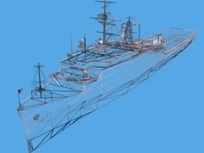 LPD4 Austin Assault Ship Low-poly 3D model