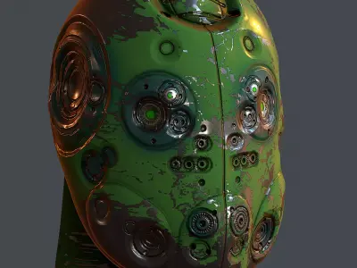 Gas mask helmet 3d model scifi Low-poly  Low-poly 3D model 77
