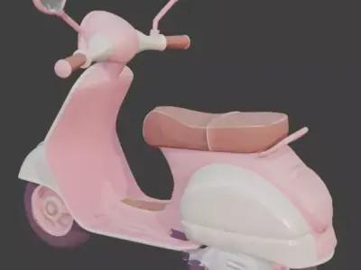 Stylized 3D Valentine Scooter Model Low-poly 3D model purchase