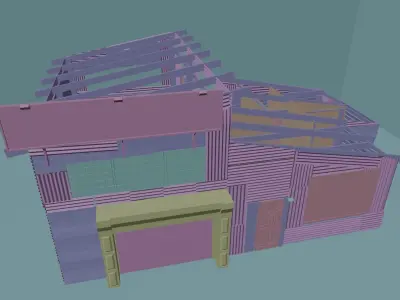 Shanty Garage Sun Motors Low-poly 3D model