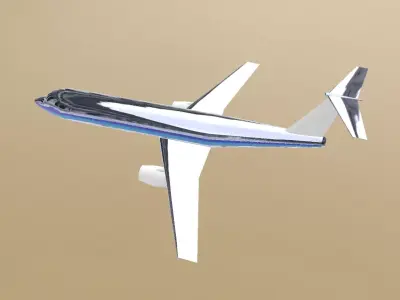 Fictional Twin Engine T-Tail Jetliner 7N7-200 Inspired 3D model