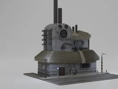 Small Asian Style Building Free low-poly 3D model