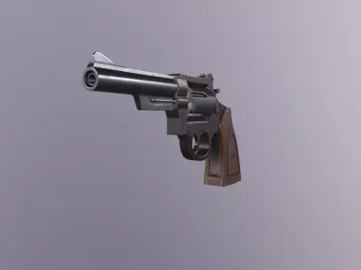 3d Revolver Low-poly 3D model