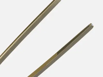 Tweezers pair of stainless steel tongs Low-poly 3D model
