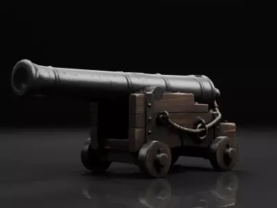 Pirate Cannon 3d  Free low-poly 3D model
