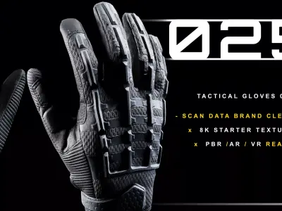 Tactical Gloves 025 Low-poly 3D model