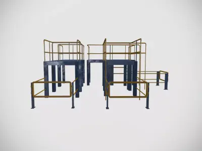 Metal base Platform Low-poly 3D model