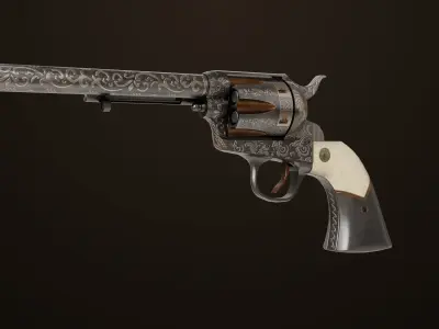Aesthetic Revolver 03  Generic All PBR Unity UE Textures Low-poly 3D model