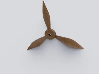 Fan 3D model propeller clock - propeller Low-poly 3D model