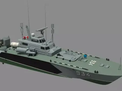 Small speed torpedo boat Project 131 formerly GDR 3D model