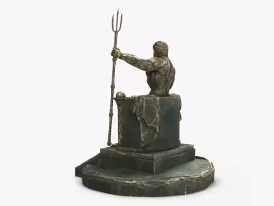 Poseidon PBR Low-poly 3D model