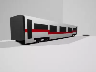 ICE Train Wagon Free low-poly 3D model