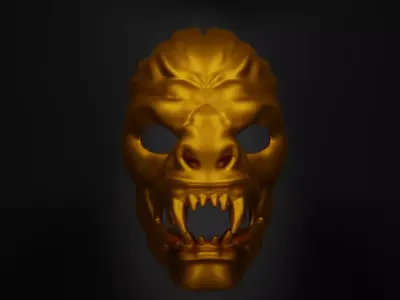 Orc Face Helmet Troll Face Mask - Warrior Orc Mask Part  3D print model