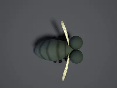 cartoon fly Low-poly 3D model purchase