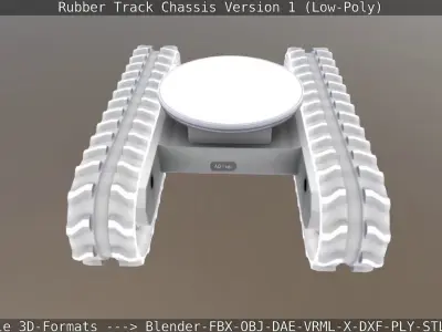 Rubber Track Chassis Version 1 Low-Poly Low-poly 3D model
