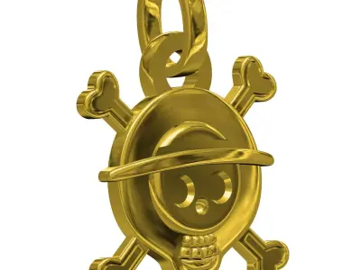 Pirate Skull Plaine Pendant 3D print model
