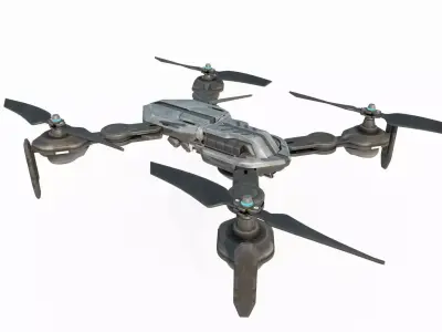 Future sci-fi style quadcopter 3D model