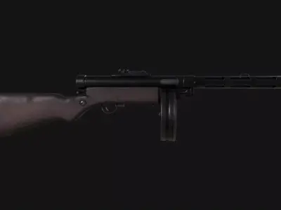 Suomi KP-31 Submachine Gun Low-poly 3D model