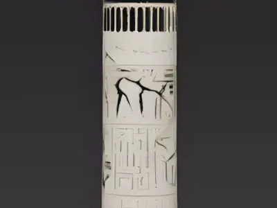 Realistic Weathered Ancient Egyptian Column 3D Model Low-poly 3D model