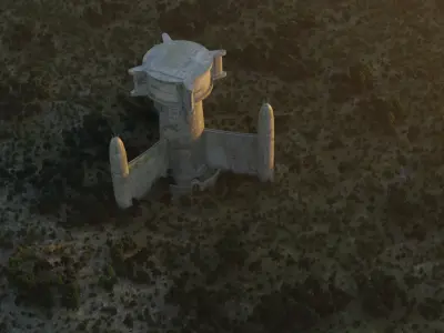 Jedi outpost Low-poly 3D model