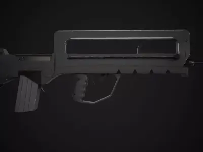 FAMAS G1 Modular Game-Ready Rifle Low-poly 3D model
