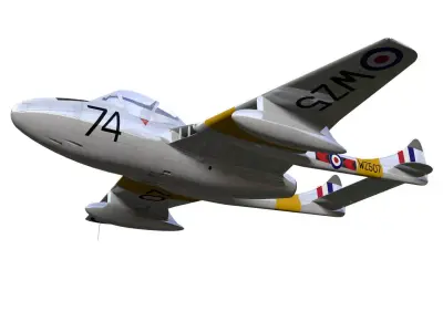 de Havilland DH100 Vampire T11 3D model purchase