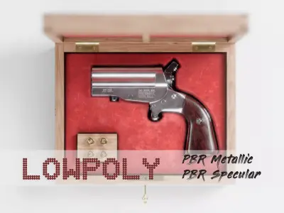 HJS Frontier Four Derringer Bakelite Grip Low-poly 3D model