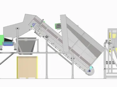 Bin tipper for food instustry 3D model