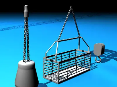 Crane with dipper bucket 3D model