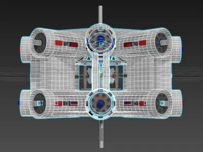 Inverted 16 Cylindrical Radial 3 Phase Motor - Concept 3D model