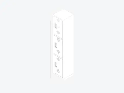 Locker - Plastic - Locka - Classic - Triple Tier Low-poly 3D model