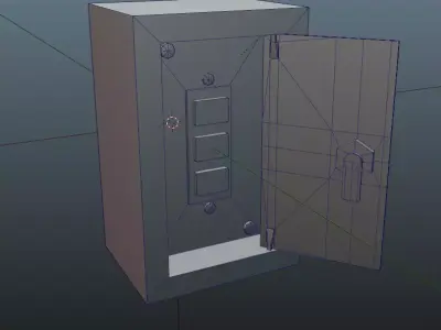 Japanese Shutter Switch Box Low-poly 3D model