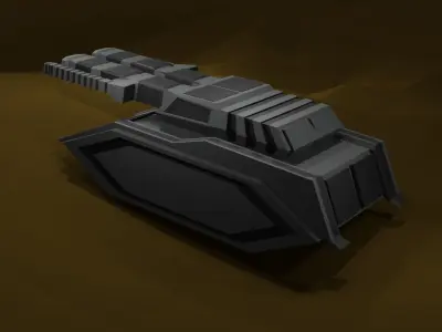 Space cannon Low-poly 3D model